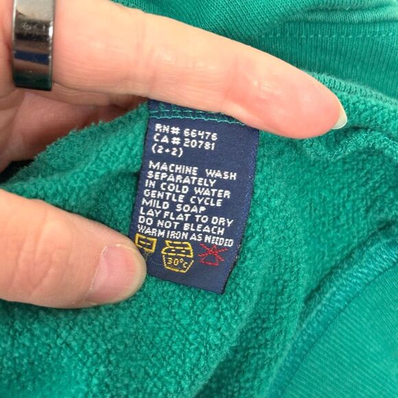 Vintage 90s Tommy Hilfiger Green Sweatshirt Size Large - Picture 6 of 8